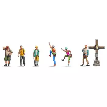 rokuhan Z gauge 1/220 scale tiny figure Climbers and the cross S206 diorama supplies
