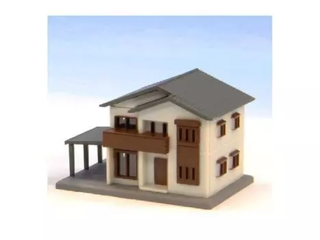 Rokuhan Z gauge house A white S042-2 Two-story