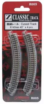 Rokuhan Z gauge R005 изогнутый рельс R145 мм 45°
