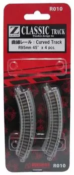 Rokuhan Z gauge R010 изогнутый рельс R95 мм 45°