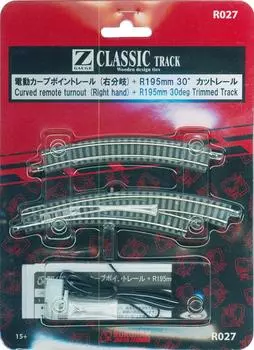 Rokuhan Z gauge R027 электрическая кривая стрелочная рейка правая ветвь