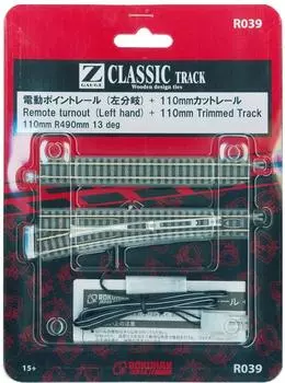 Rokuhan Z Gauge R039 110 мм стрелочный рельс 1 левая ветвь 1 110 мм (включает предварительно нарезанную рейку)