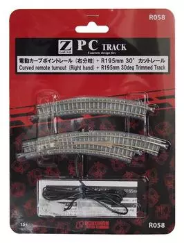 Rokuhan Z gauge R058 PC грузовик электрический поворотный рельс правая ветвь