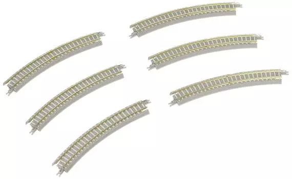 Rokuhan Z gauge R066 PC рельсовый путь с наклоном R195-30° (6 шт.)