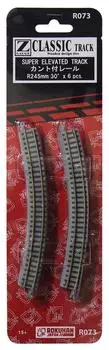 Rokuhan Z Gauge R073 Canted Rail R245-30° (6 pieces)
