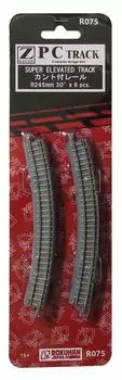 Rokuhan Z Gauge R075 PC Трек Наклонный рельс R245-30° (6 шт.)
