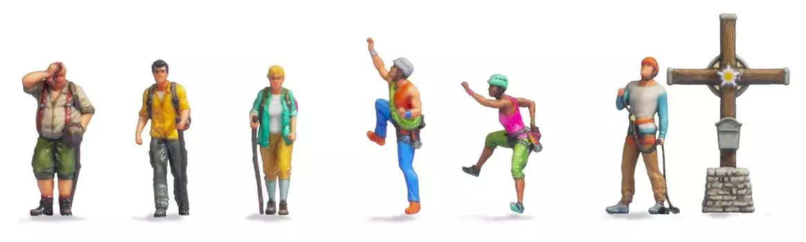 Rokuhan Z Gauge Scale Tiny Figure Climber and Cross S206 Diorama Supplies 1/220