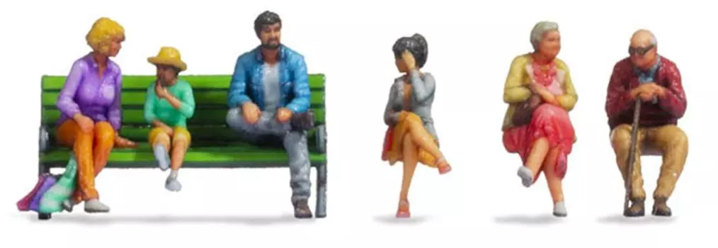 Rokuhan Z Gauge Scale Tiny Figure Sitting People S210 Diorama Supplies 1/220