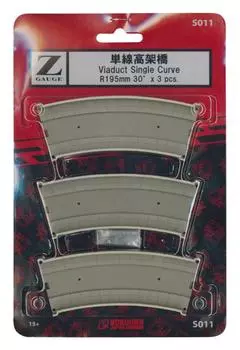 Rokuhan Z-образный калибр S011 однопутный виадук, степень 3 шт. R195-30