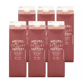 Rokumei Coffee Жидкий кофе 1000 мл 6 Iced Cafe Au Cafe Latte home [Без сахара / бутылки] Кофе, молоко, (для использования)