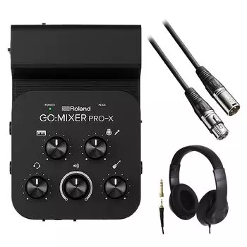 Roland Audio Mixer XLR Cable Black Headphones Set GOMIXER PRO-X BX3/3.0 HP-CT1