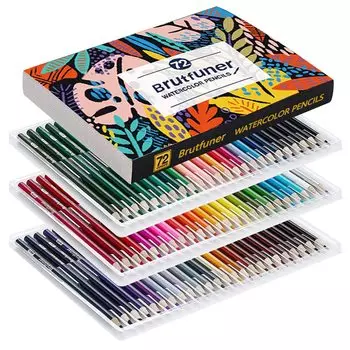 Roleness Акварельные цветные карандаши 72 цвета Раскраска Набор цветных карандашей для детей и взрослых Профессиональные водорастворимые цветные карандаши