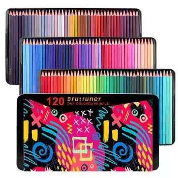 Roleness Colored 120 цветных раскрасок для детей и цветных карандашей Professional Soft Grid Colored Metal Storage Colored Gift Pencils, Colors,