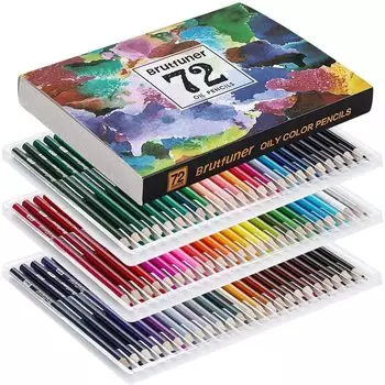 Roleness Colored 72 Coloring Coloring Colored Pencil Professional Soft Colored Colored Storage Includes Pencil Sharpener Pencils, Colors, Oil-based,