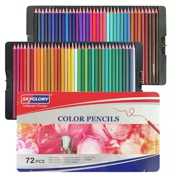 Roleness Colored 72 Coloring Coloring Pencil Soft Professional Colored Metal Storage Coloring Pencil Shapper Included Карандаши на масляной основе, цвета, книга,