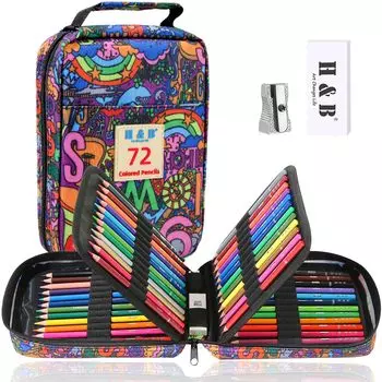 Roleness Colored 72 цветная раскраска для детей и цветные карандаши мягкий чехол для хранения цветных карандашей включены карандаши, цвета, масляные карандаши,