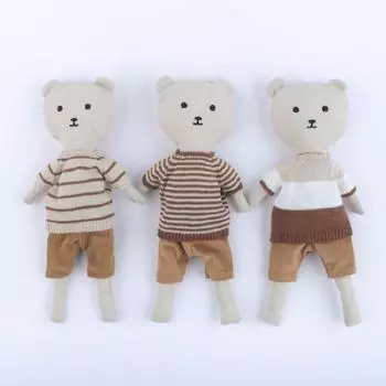 Ролевая игра, игра в одевание медведя, мягкая кукла, хлопковая мягкая плюшевая кукла с медведем, одежда для детского душа, подарок, игрушка, игра в одевание 1