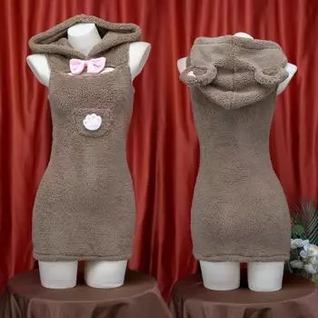 Ролевая игра Медведь с капюшоном свитер плюшевая юбка ночная рубашка One Size