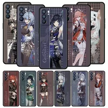 Ролевой чехол Genshin Impact для Oppo Find X6 Pro X5 A54 A53 A52 A9 2020 A15 A95 A17 A76 A74 A57 Reno7 Reno6 Pro Plus 5G Reno7 Pro 5G