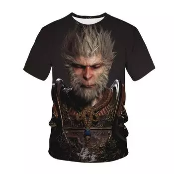 Ролевые игры Черная футболка с принтом Миф Укун 3D 3D мода для мужчин/женщин с коротким рукавом уличная одежда оверсайз футболки топы унисекс футболка XS