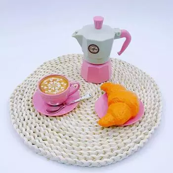 Ролевые игры Имитация Кофейный сервиз Кофемашина Игрушка для послеобеденного чая Игровой домик Игрушка для детей розовый