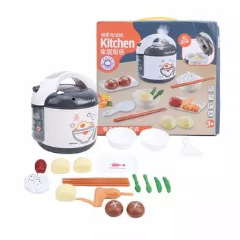 Ролевые игры на кухне для детей, рисоварка, игрушки, детский кухонный игровой набор для готовки со звуком, кухонная утварь для детей и подростков, игрушки + 3+ (Серый)