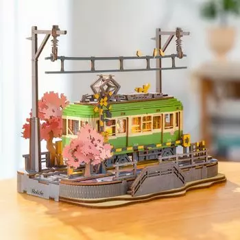 Rolife 3D Деревянный Цветок Вишни Для Сборки DIY Поезд Вишни Цветок Японский Интерьер LED Создание Живой Подарок Для Подарка Для Девочек Головоломка,