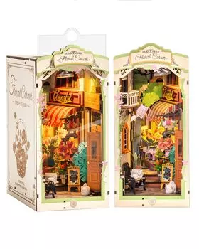 Rolife DIY Book 3D Миниатюрный дом LED Книжная полка включает в себя пыль ручной работы из дерева иллюстрированное руководство по эксплуатации для верхнего идеального европейского стиля