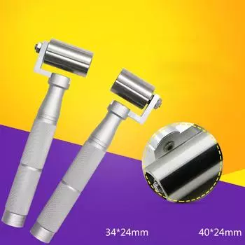 Ролик для прижима обоев из нержавеющей стали с подшипниковым шарниром, натяжное колесо, инструмент для строительства и декорирования серый