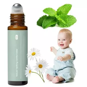 Ролик для прорезывания зубов, прорезывание зубов, натуральный обезболивающий ролик, натуральный ролик для прорезывания зубов, детское масло-ролик для прорезывания зубов 10 мл One Size зелёный