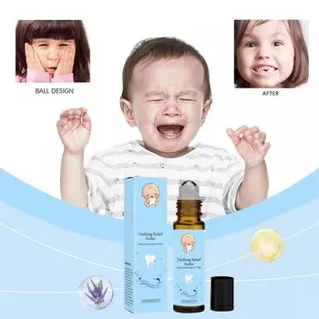Ролик для прорезывания зубов, прорезывание зубов, натуральный обезболивающий ролик, натуральный ролик для прорезывания зубов, детское масло-ролик для прорезывания зубов 10 мл One Size