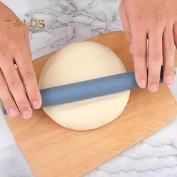 Ролик для теста с подвесным отверстием, дизайн рулона теста, удобный минималистичный силиконовый валик для выпечки муки для дома синий