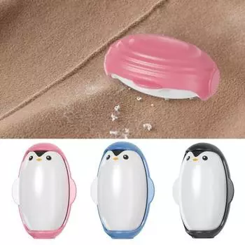 Ролик для удаления катышков в форме пингвина, многоразовый, моющийся, компактный, дорожный, для удаления волос, универсальный инструмент для чистки 2pcs чёрный