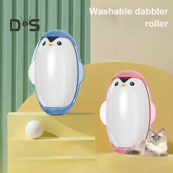 Ролик для удаления катышков в форме пингвина, многоразовый, моющийся, компактный, дорожный, для удаления волос, универсальный инструмент для чистки 2pcs розовый
