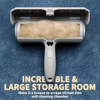 Ролик для удаления шерсти домашних животных — средство для удаления шерсти собак и кошек с самоочищающейся основой — эффективный инструмент для удаления шерсти животных — идеально подходит для мебели