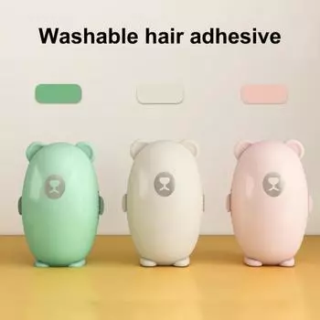 Ролик для удаления шерсти домашних животных в форме медведя, многоразовый, моющийся, липкий ролик зелёный