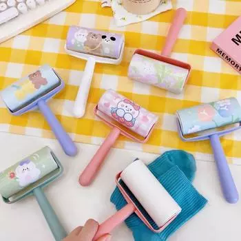 Ролик для ворса, разрываемый, сильная адгезия, эффективный многофункциональный очиститель одежды, мини-ролик для шерсти домашних животных, одежда для ковров, пыль, липкий бумажный валик для спальни E