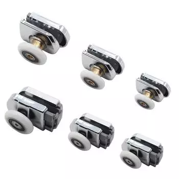 Ролики для дверей в ванную комнату Колеса для раздвижных стеклянных дверей из алюминия Шкив для замены дверей в душевой кабине Аксессуары