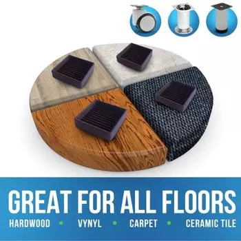Ролики для мебели, чашки, квадратные резиновые коврики для дивана с противоскользящими полосками, деревянные напольные коврики One Size