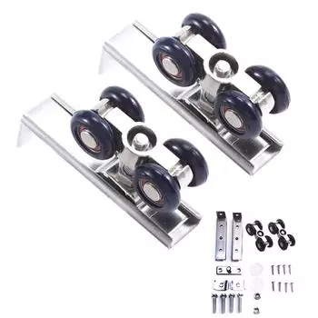 Роликовая фурнитура для раздвижных дверей Шкив для раздвижных дверей 4 колеса Подвесные колеса для деревянных дверей в домашних условиях Рельсовый шкив