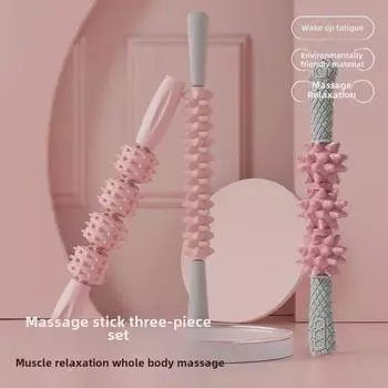 Роликовая палочка для расслабления мышц голени «Mace» — глубокий массаж фасций, тонкие ноги, оборудование для йоги Three-wheeled sky blue небесно-голубой