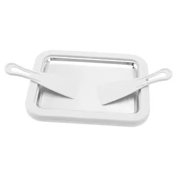 Роликовая пластина для мороженого своими руками, не требующая подключения, большого размера, из нержавеющей стали, прокатанный лед белый