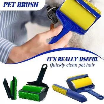 Роликовая щетка для чистки одежды, устройство для удаления и прилипания волос при скручивании одежды One Size чёрный