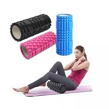 Роликовый фитнес-фасция, вращающаяся штанга для ног, полая колонна для йоги, пенопластовый вал, балансировочная штанга, колонна для пилатеса, йоги 33x14cm чёрный