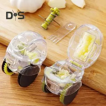 Роликовый измельчитель чеснока, легко чистится, ручная давилка для чеснока, роликовая мясорубка, измельчитель, режущий инструмент, кухонные гаджеты зелёный