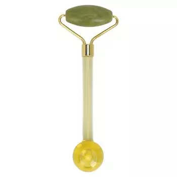 Роликовый массажер для лица 2 в 1, массажер для лица Гуаша, нефритовый ролик для лица, портативный массажер для глаз со льдом