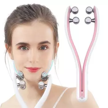 Роликовый массажер для лица Beauty Face Double Lift Up Electric EMS Face Slimming Chin Care Massage Shape Belt Skin Shape Lifting