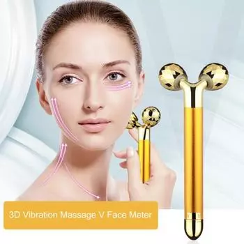 Роликовый массажер для лица, безопасный, вращающийся на 360 градусов, формирование тела серебряный