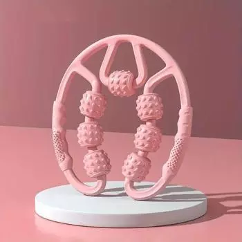 Роликовый массажер для ног на 360° для расслабления мышц и улучшения кровообращения розовый