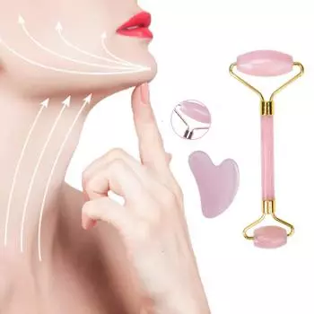 Роликовый массажер из натурального нефрита для лица, тела, массажный ролик для лифтинга лица, против морщин, камень Гуа Ша зелёный